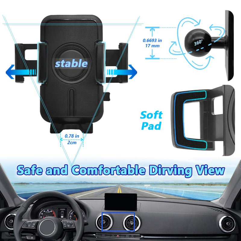 WAAPAK Car Phone Holder Mount 2014-2020 Audi A3 S3 RS3 8V Auto Accessories Interior Decoration Smartphone Thick Case Cradles Navigation Bracket iPhone (Audi-A3-14-20-Metal Base) Audi-A3-14-20-Metal Base