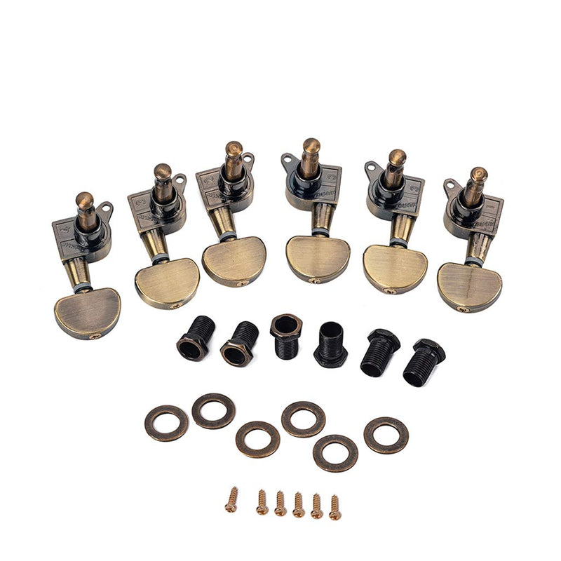 Alnicov 6PCS 3L3R Guitar String Tuning Pegs，Sealed Machine Heads Tuners Kit，for Acoustic Guitars