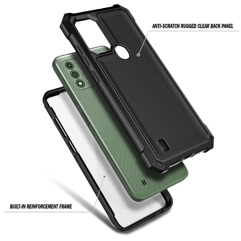 Case for Wiko Voix with [Built-in Screen Protector], Full-Body Protective Shockproof Rugged Bumper Cover, Impact Resist Phone Case (Black) Black