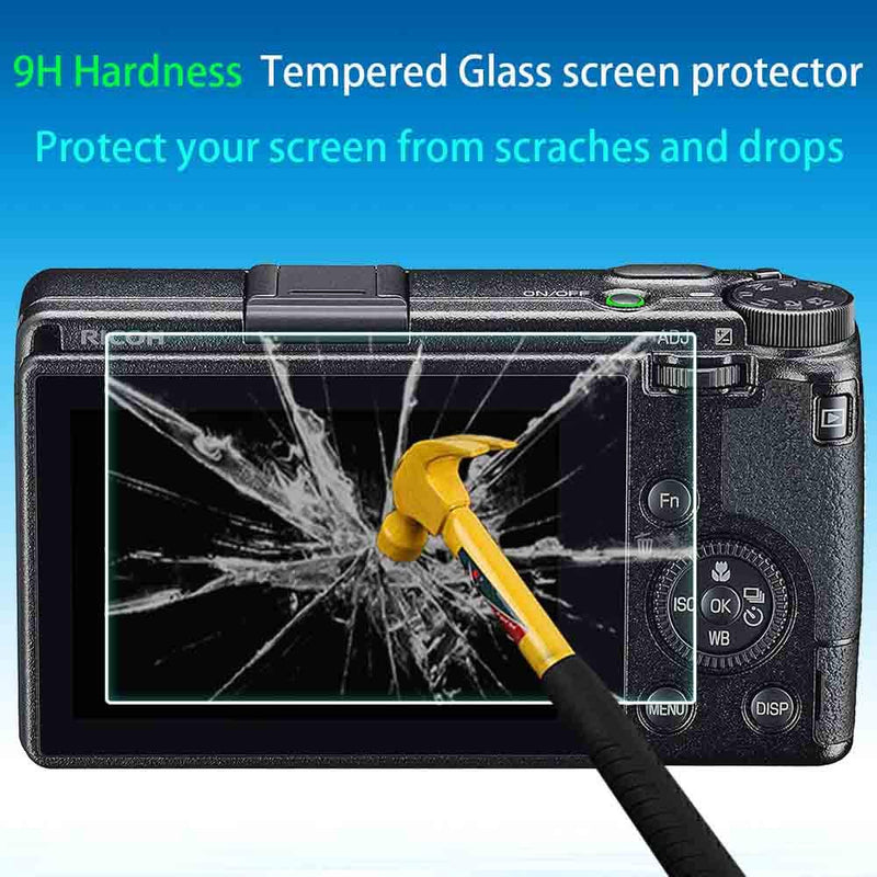 GR III Screen Protector for Ricoh GR III Digital Camera,ULBTER 0.3mm Ultra-Clear 9H Hardness Tempered Glass Flim Edge to Edge Protection, Anti-Scrach Anti-Fingerprint Anti-Bubble Anti-Water [3 Pieces]