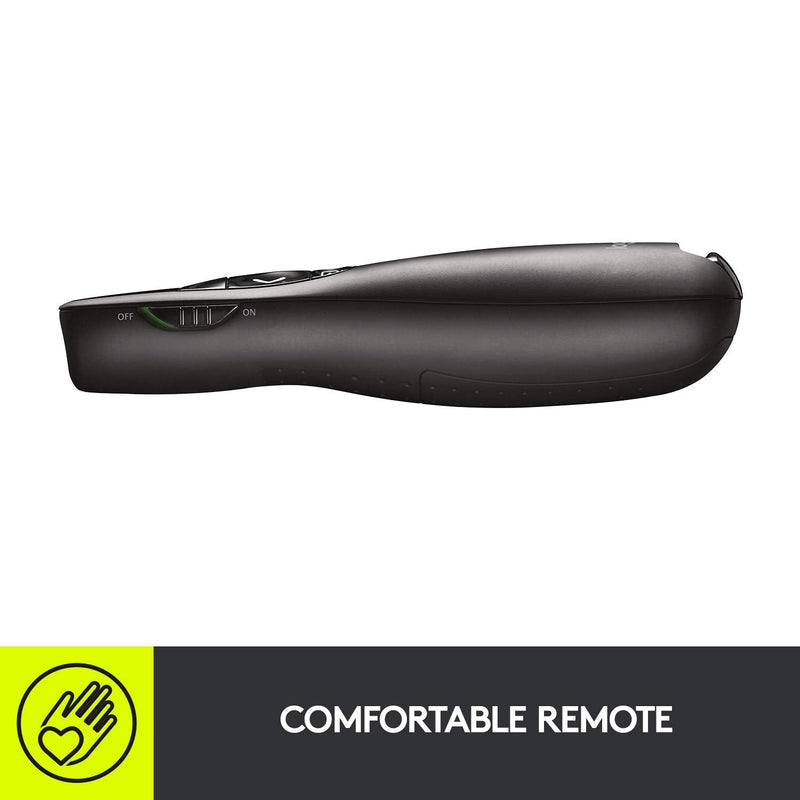 Logitech Wireless Presenter R400, Wireless Presentation Remote Clicker with 50 ft Red Laser Pointer 910-001356 1 Count