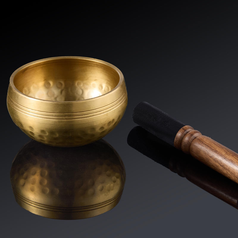 Tibetan Singing Bowl Set (3.15 Inch, copper) - Hand-Hammered, Perfect for Sound Bath, Yoga & Meditation Stress Relief, Comes with Gift Box, Free Palo Santo Wood + California White Sage Type2 Copper Singing Bowl Set with Gift Box Ø3.15 Inch