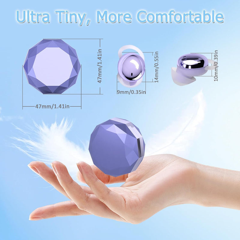 Side Sleeper Earbuds, Mini Comfortable Earbuds for Sleeping(Purple) | No Beep Interference & Comfortable to Sleeping Purple