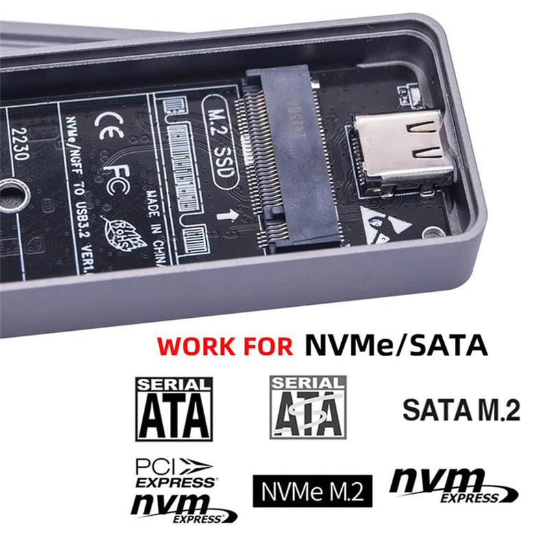 Xiwai 20Gbps Type-C USB3.2 Gen2 USB4 to M-Key M.2 NVMe NGFF SATA 2242/2230mm SSD Enclosure PCBA Adapter RTL9220 Chipset 2242mm Single