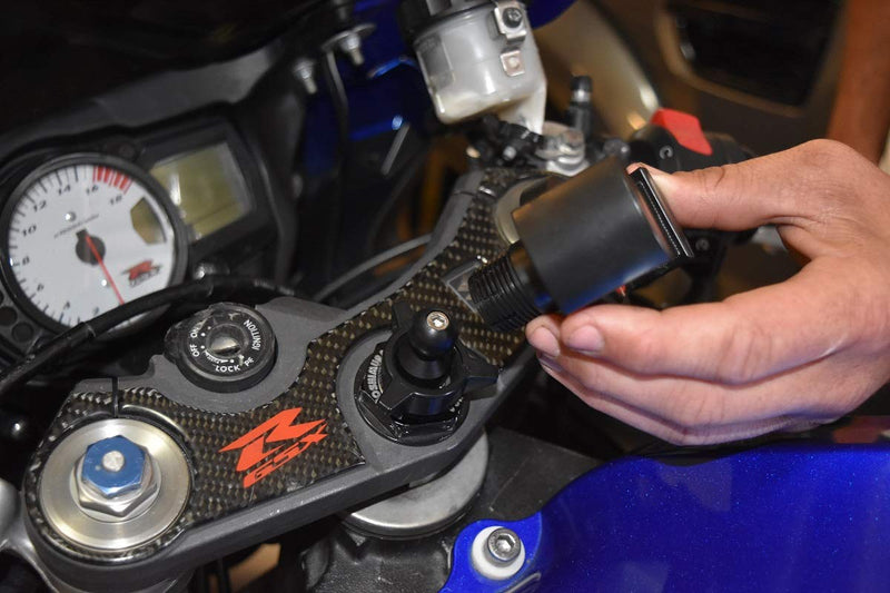 Techmount Universal Motorcycle Phone Mount Kit — Fork Stem GPS/Smartphone Holder — Fits 13-24 mm Stem — Secure Motorcycle Cellphone Mount - Made in USA