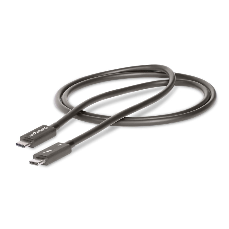 StarTech.com 3ft (1m) Thunderbolt 4 Cable - 40Gbps - 100W PD - 4K/8K Video - Thunderbolt Cable - Compatible w/ USB4/Thunderbolt 3/USB 3.2/USB Type-C/DisplayPort (TBLT4MM1M) 1m / 3ft