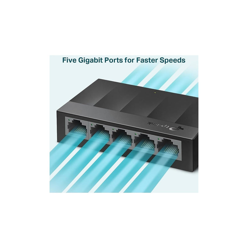 TP-Link LS1005G, Litewave 5 Port Gigabit Ethernet Unmanaged Switch | Desktop Ethernet Splitter, Unshielded Network Switch, Plug & Play, Fanless Quiet 5 Port, Litewave