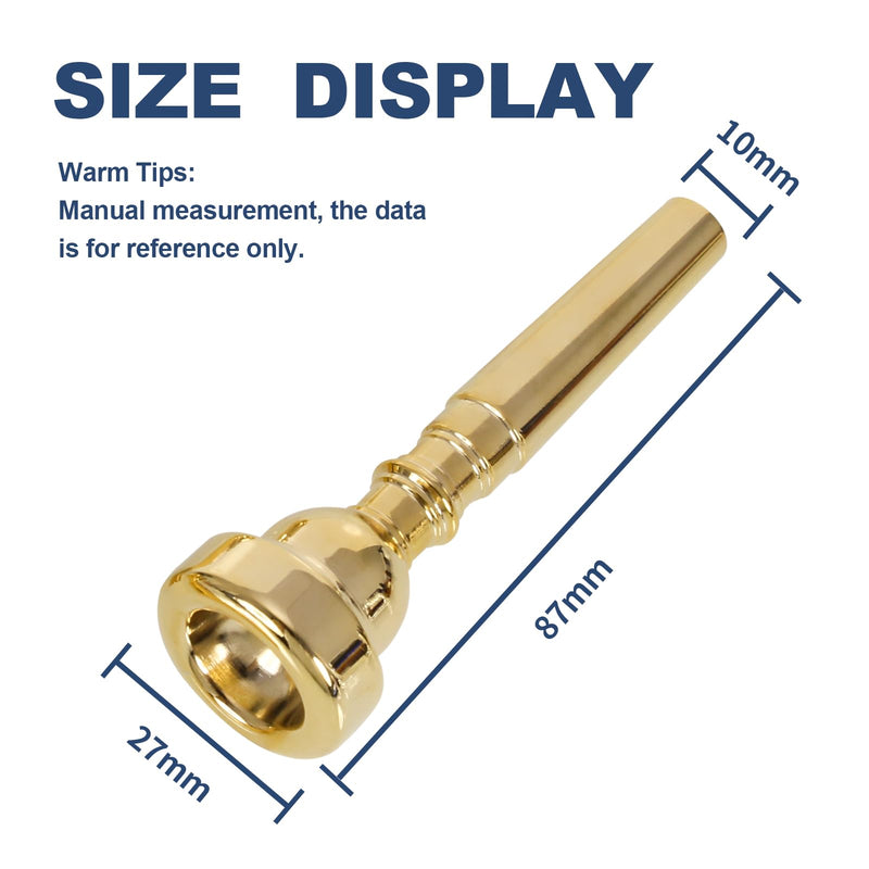 Gold Trumpet Mouthpiece 7C 5C 3C Trumpet Mouthpiece Set with Brass for Beginners and Professional Players 3Pack Trumpet Accessories