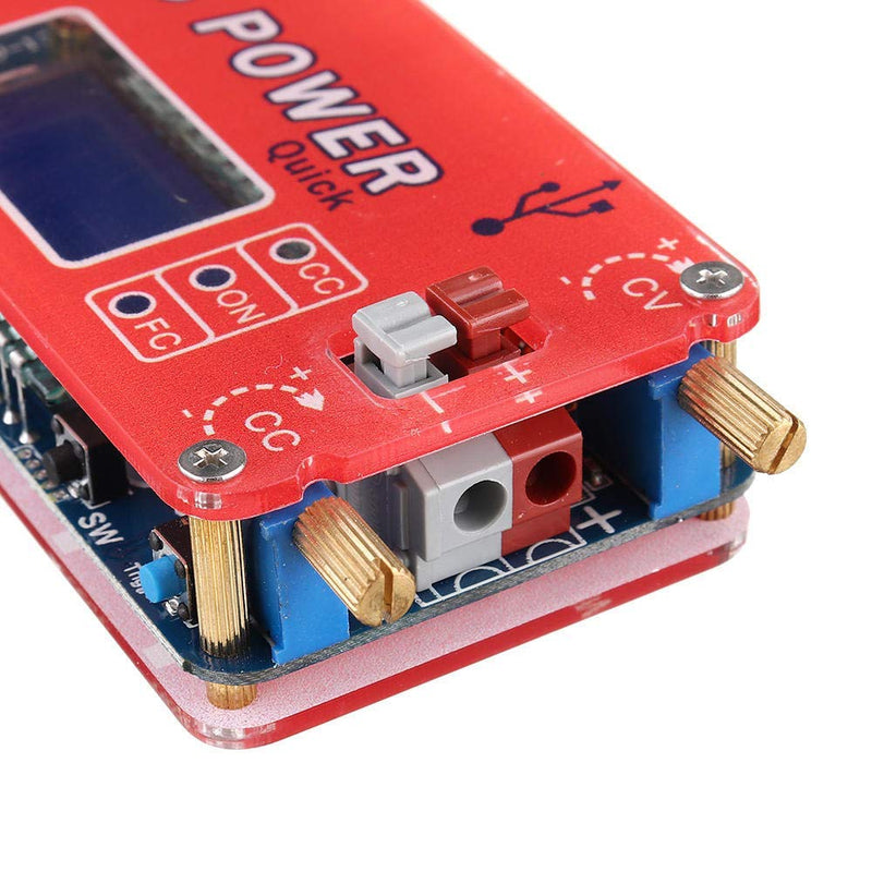 Fasizi 15W USB Step Up Power Supply Module Boost Adjustable Converter Fan Speed Control Potentiometer with LCD Display - Red