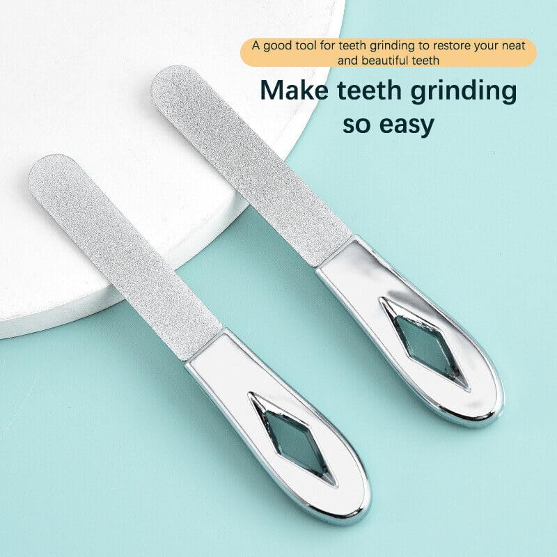 BRAVECOW Molar Tooth Grinding Tool, Grinding and Grinding Tool for Adults, Correction Stainless Steel Tooth File Teeth Grinding Tools Wisdom Tooth Sandpaper Stick