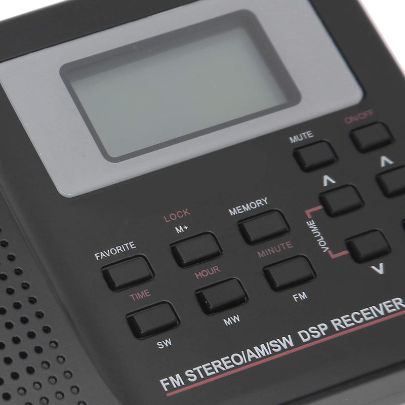 CS-106 Portable Radio - Mini FM/AM/SW/MW/LW/TV Full Band Receiver Radio for Worldwide Broadcasts with 3.5MM Earphone - Black