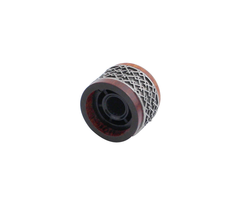 Guyker 3Pcs Red Sandalwood Potentiometer Control Knobs Dia. 6mm (0.24") Shaft Pots - Window Decorations Around Dome Speed Tone Volume Knob Guitar Bass - Antique Silver Red -antique silver around