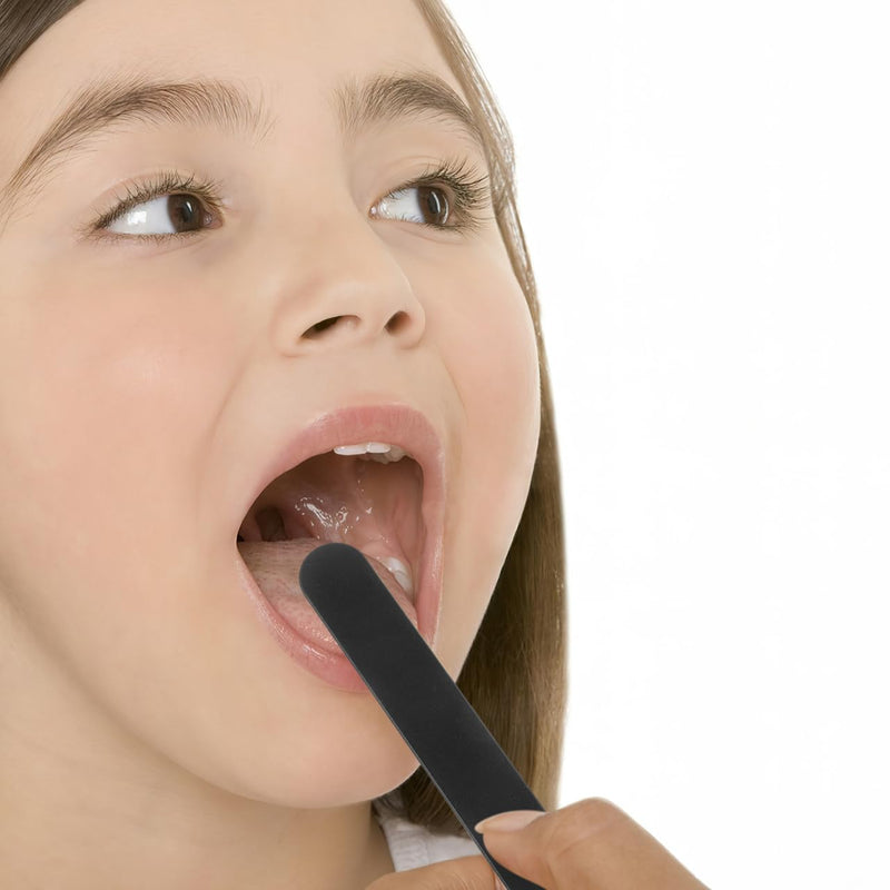 [AUSTRALIA] - JECOMPRIS Plastic Tongue Scraper Lip Cheek Retractors Pack of 25 Oral Care Tongue Depressors Plastic Tongue Scraper Stirring Rod Tool for Laboratory Black 
