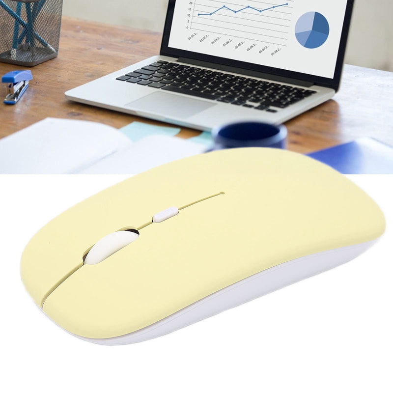 Zyyini Wireless Mouse, 1600 DPI 3 Speed Adjustable Optical Bluetooth Bluetooth Computer Mouse Ergonomic Ultra-Thin Mute Office Mice,for Laptop Computer Tablet(Yellow) yellow