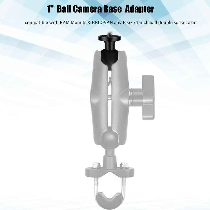 [AUSTRALIA] - 2PC Aluminum Alloy 1" Ball Mount Adapter with 1/4"-20 Threaded Stud for Insta360 One X3, X2, X, R, RS, GoPro, DJI OSMO Action Camera ,Compatible with RAM Ball Head Mounts B Size Double Socket Arm 