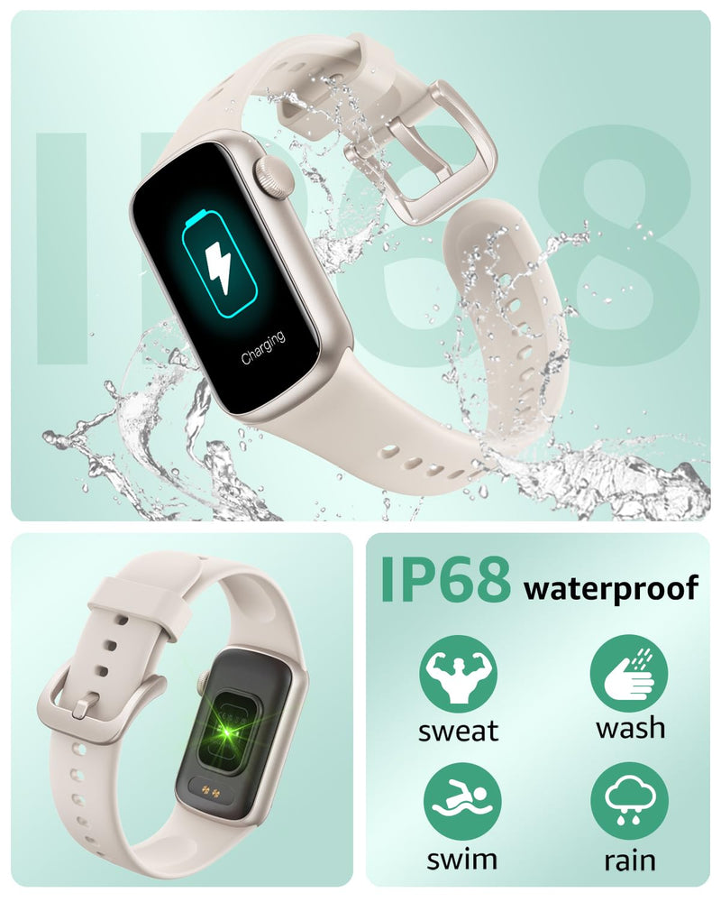 Fitness Tracker with Step Counter/Calories, Activity Health Tracker with Blood Pressure Heart Rate Monitor, Sleep Tracker, 137+ Sport Modes, Pedometer SmartWatch, Gift for Women Men Starlight