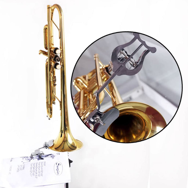 Trumpet Marching Clamp-on Lyre Music Sheet Clip Trombone Lyre Sheet Music Holder Brass-wind Instrument Sheet Music Holder