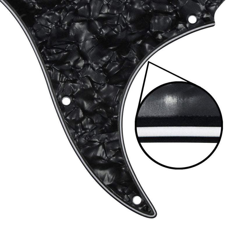 FLEOR 11 Holes HSS Pickguard ST Style Guitar Pickguard Pick Guard Scratchplate with Screws,4Ply Black Pearl 4Ply Black Pearl