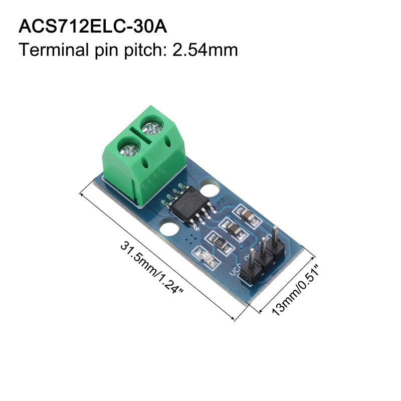 QUARKZMAN ACS712 Current Sensor Module 30A Range Hall Effect Current Sensor Current Measurement AC/DC for Current Detection Pack of 5