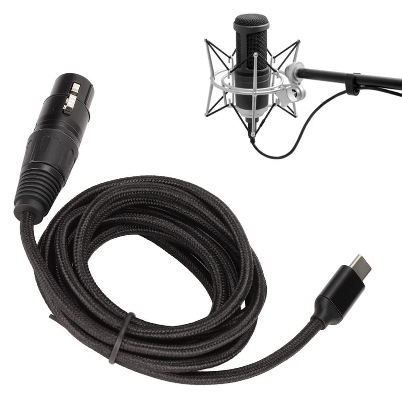 PUSOKEI USB C to XLR Female Cable, HiFi USB C Microphone Cable, Microphone Recording Line Built in D/A Conversion Chip for OS X, Plug and Play()