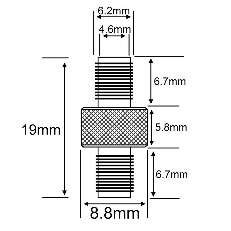 onelinkmore SMA Connector FPV Antennas Radio Adapter SMA Female to Female Barrel Adapter Antenna Jack Adapter SMA to SMA Coupler Adapter for Antennas Wireless LAN Devices Coaxial Cable Pack of 2