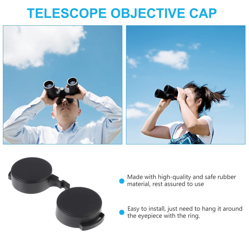 [AUSTRALIA] - 3Pcs Rubber Objective Lens Cover Eyepiece Flip- Open Scope Cover for Binoculars Telescope Accessories (Black) 