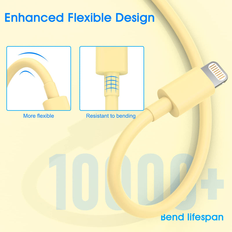 [AUSTRALIA] - [Apple MFi Certified] iPhone Charger, 6Pack(3/3/6/6/6/10 FT) Lightning Cable Apple Charging Cable Fast Charging High Speed USB Cable Compatible iPhone 14/13/12/11 Pro Max/XS MAX/XR/XS/X/8-multicolor 