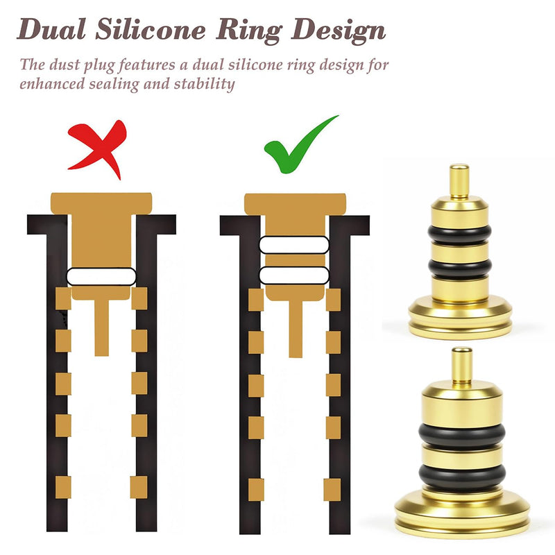 [AUSTRALIA] - 4.4mm 3.5mm Audio Jack Dust Plugs, Dual Silicone Ring Sealing Design, Compatible with MP3 MP4 Players Featuring 3.5mm/4.4mm Ports, DAC Amplifier, Power Amplifier, and Adapter (3.5mm+4.4mm Dust Plugs) 3.5mm+4.4mm Dust Plug 