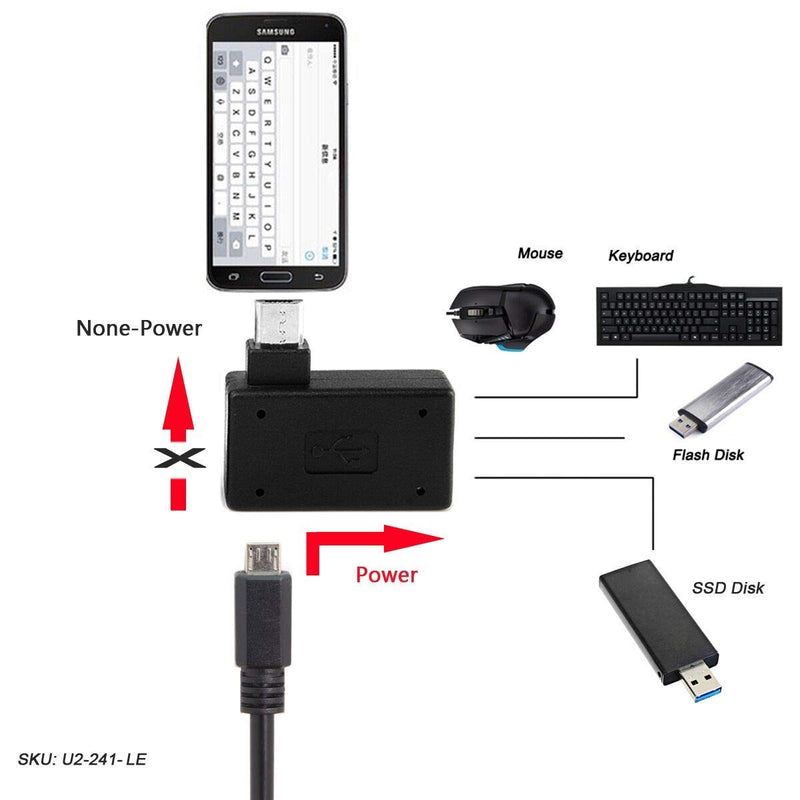 CY Micro OTG Adapter 2 Pack USB 2.0 Micro USB Male to USB Female OTG Adapter 1piece left+1piece right