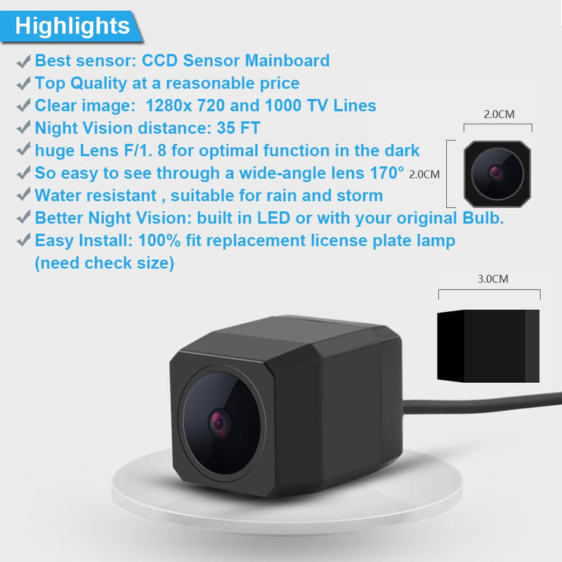 1280 * 720 Pixels car Rear View Backup Camera Parking Vehicle Camera Replacement for Nissan Tiida Hatchback Livina Skyline R35 GTR/250GT Fairlady 350Z/370Z Cube GENISS Waterproof Night Vision