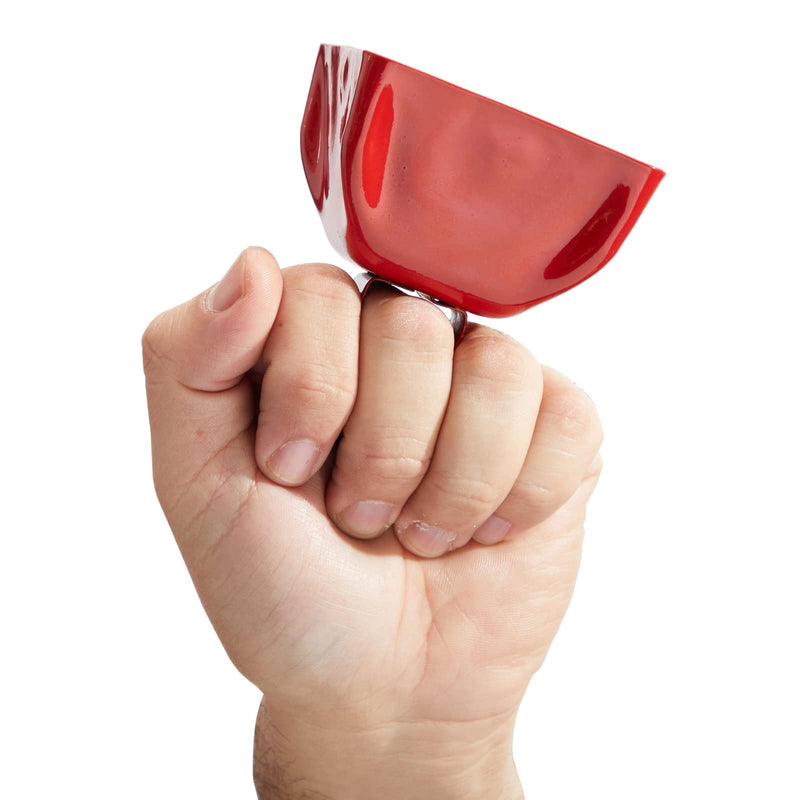 BLUE PANDA Cow Bells for Sporting Events - 3-Inch Red Iron Handheld - Pack of 12 Mini Cowbell Noisemakers - Celebration Cheering Noise Makers