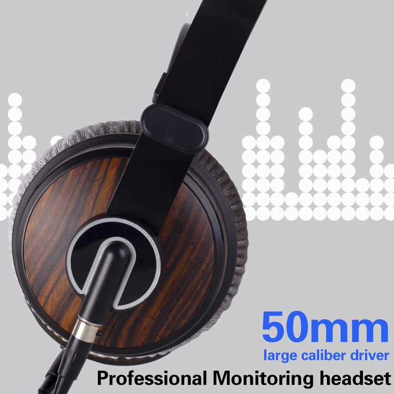 lotoraia HiFi Music Studio Monitor Headphones - 50mm Drivers Unit and 3.5mm/6.35mm Jack, Wired Over Ear Headphones for Music, DJ Mixing, Audiophile and AMP Computer Recording HF23