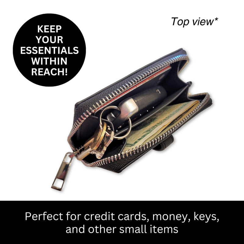 Save the Girls Clip and Go Brushed Vegan Phone Lanyard - Crossbody Phone Case with Pouch, Adjustable and Removable Strap Denim