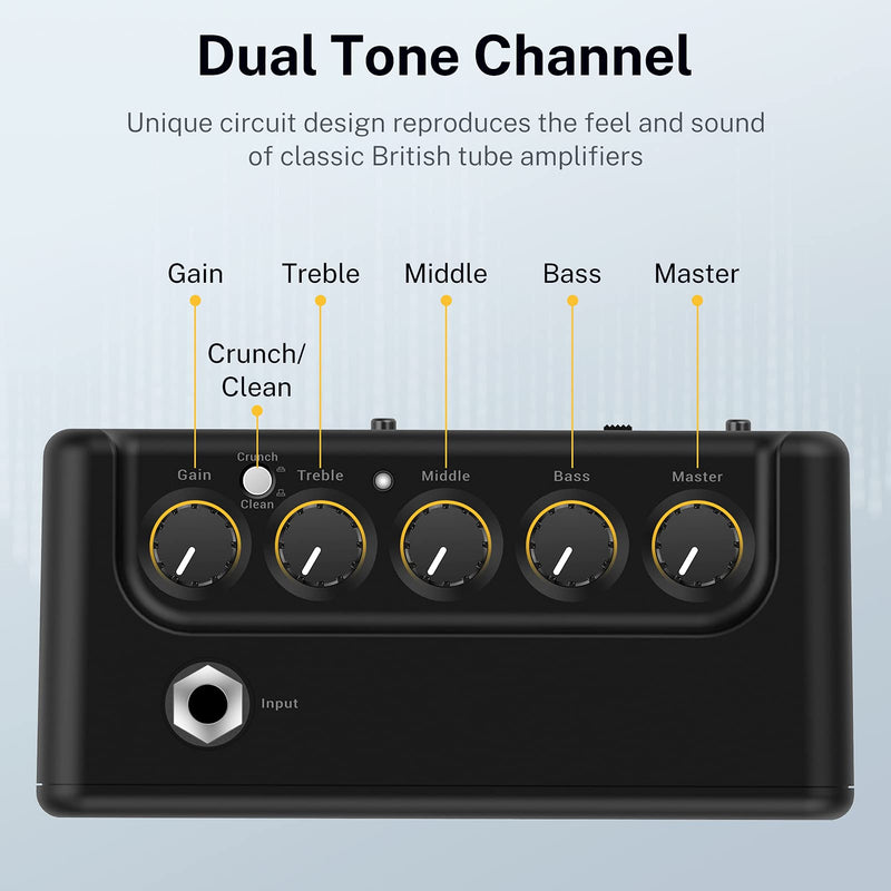 Donner Mini Guitar Amp Small Electric Amplifier 5W Portable, Practice Guitar Combo Amp DA-10 Black