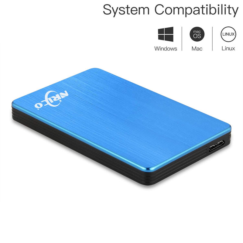 NRICO Portable External Hard Drive, USB 3.0, 2.5 Inch, Compatible with PC, Mac, Desktop (Blue, 320, GB) | 2.5inch Storage Compatible for PC, Mac, Desktop,PS4 Blue 320 GB