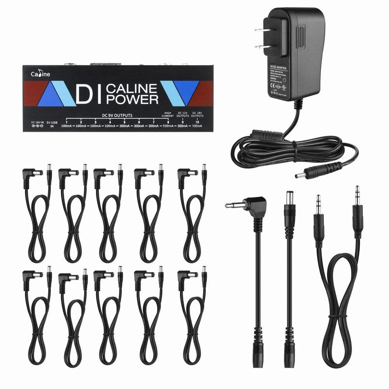 Caline Guitar Pedal Power Supply,DI Box Pedal Board Power Supply,Multi Pedal Power with AUX and USB in