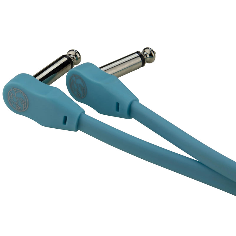 Pig Hog Lil Pigs 2 ft Low Profile Patch Cables 2 Pack, Daphne Blue