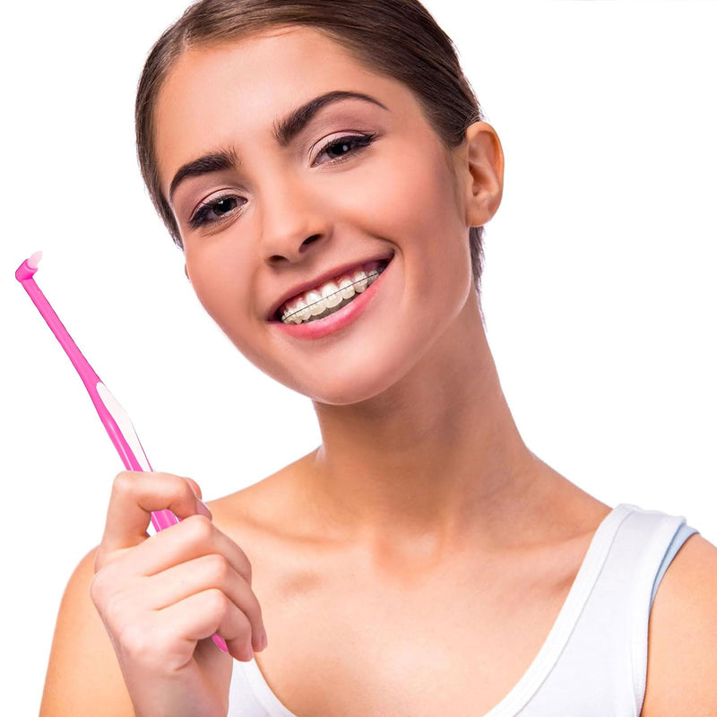 Pack of 4 Tuft Toothbrush, Soft Tuft Brush, Soft Tufted Toothbrush, Single Interdental Spacing Brush for Orthodontic Braces