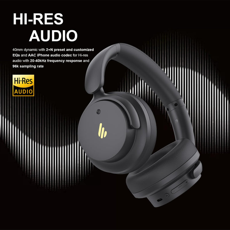 Edifier H9 Bluetooth Headphones with -44dB Hybrid Active Noise Cancelling | 266g Lightweight Comfort Over Ear Wireless Bluetooth Headphones with Foldable Design, Hi-Res Audio, AI Clear Call & Custom EQ White USB-C/Bluetooth 5.4