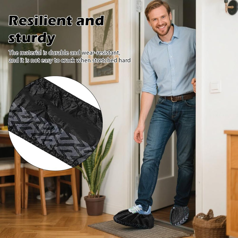 Disposable & Reusable Shoe Covers - Waterproof & Non-Slip - Overshoes for Indoor/Outdoor Use - Tear-Resistant, Breathable - Ideal for Surgical Shoes, Hotel Slippers, Guest Slippers (45 x 17 cm) 45X17CM