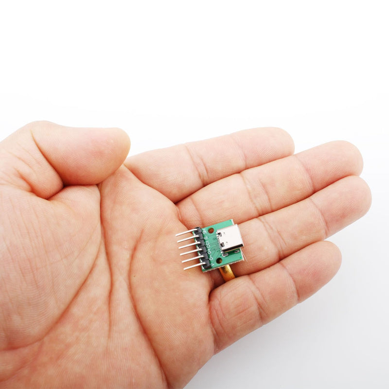 [AUSTRALIA] - RUNCCI-YUN Pack of 10 USB C Breakout Board to DIP PCB Adapter Breakout Test Board with Curved, Pin 2.54 mm Pitch, 16 Pin 3.1 Type C to 6P DIY Converter 