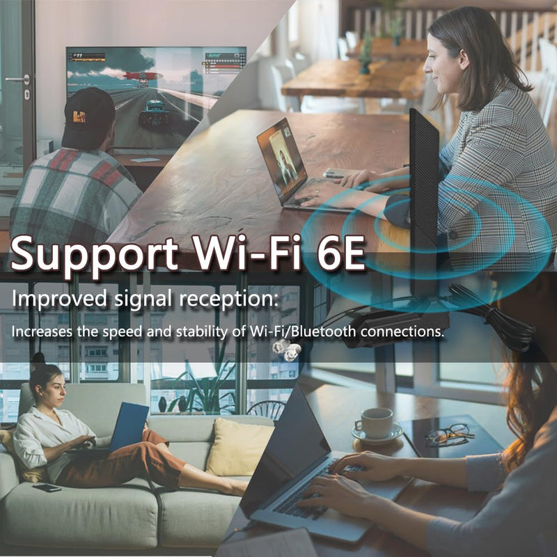 ZAHARA 2.4/5.8/6GHz RP-SMA Tri Band WiFi 6E Antenna for ASUS ROG Strix B550-F Gaming WiFi II/B550-PLUS/Prime B450M-A II/ROG Strix B650-A B650-PLUS B650E-F B550-A B760-I Z690-I Z790-Plus Z790-A Z790-E NF1204-W3