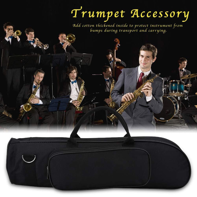 Alomejor Trumpet Bag Oxford Cloth Shockproof Trumpet Case with Shoulder Strap and Gripped Handle for Trumpeter Black