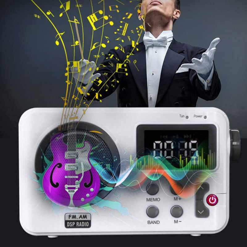 Radio - Shower Radio Speaker, AM/FM Radio with LCD Display, Portable Stereo Radio with Earphone Port for Home, Beach, Hot Tub, Bathroom