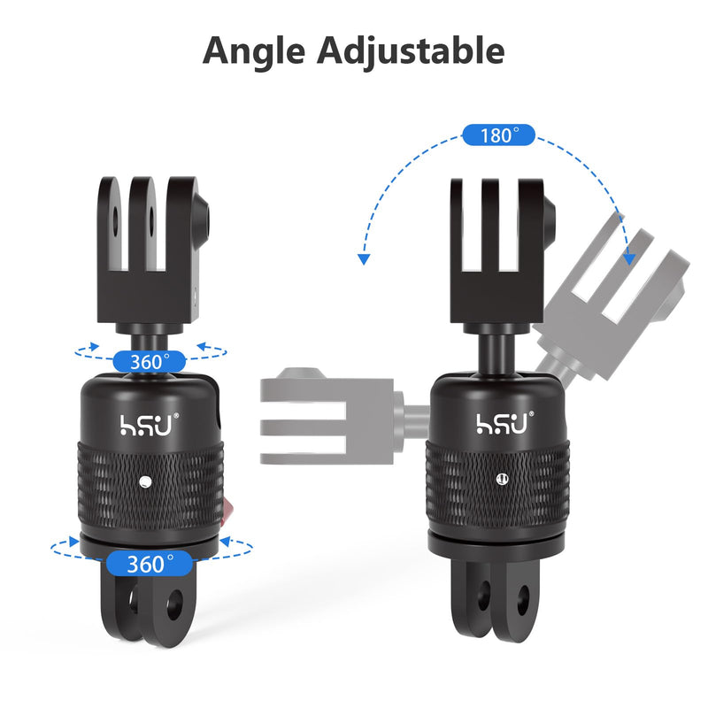 [AUSTRALIA] - HSU 360 Degree Rotation Camera Mount, Aluminum Vertical Bracket Tripod Adapter Compatible with GoPro Hero 12/11/10/9/8/7/6/5 AKASO Campark DJI Osmo Action 4/3 and Other Action Cameras 