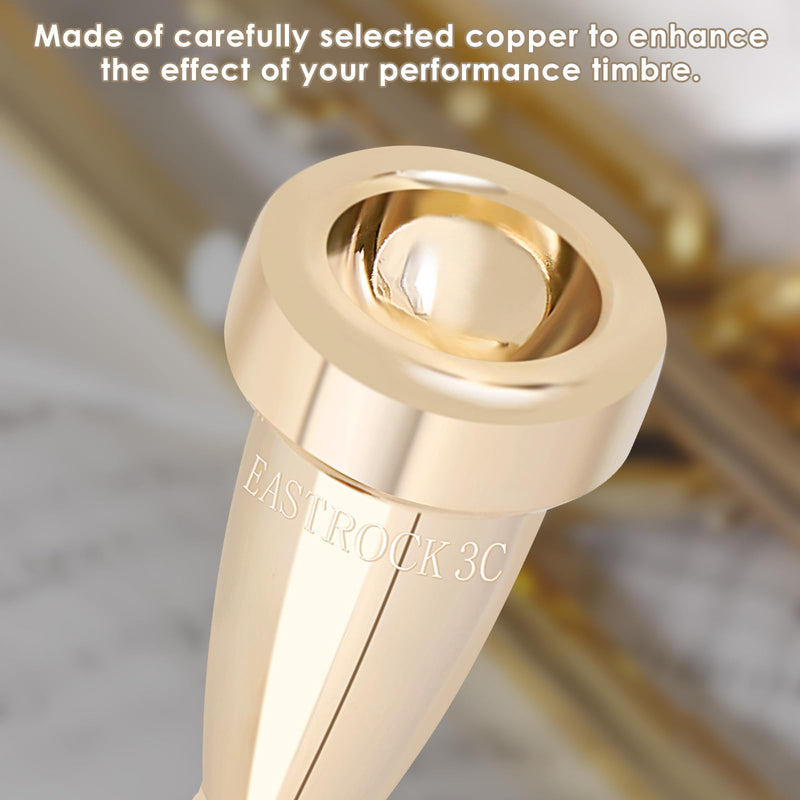 [AUSTRALIA] - EASTROCK Trumpet Mouthpiece 3C Gold Plated Bullet Shape Vaccum Package 3C-Z 