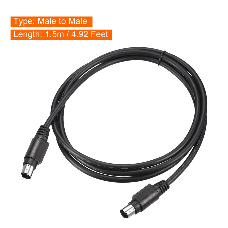 MECCANIXITY PS/2 Mouse and Keyboard Extension Cable 6 Pin 4.92 Feet Male to Male for PC Black