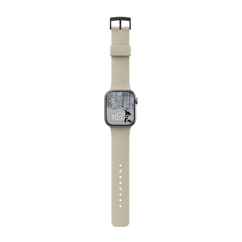 URBAN ARMOR GEAR UAG Compatible with Apple Watch Band 42/41/40mm & 49/46/45/44mm iWatch Series Ultra 3/Ultra 2/Ultra/4-11/SE3/SE2/SE DOT, Sport Soft Silicone Breathable Replacement Watch Strap Dune