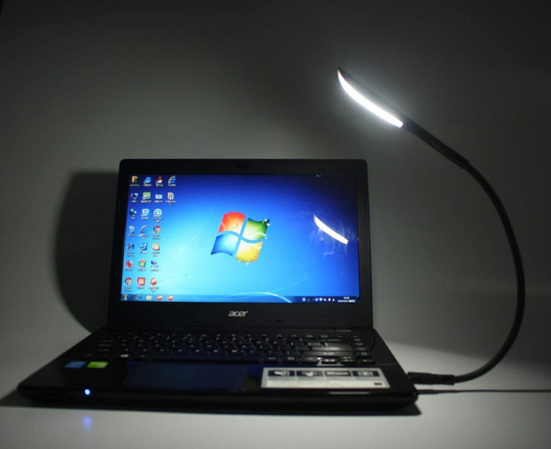 EBYPHAN Dimmable USB Lamp, Flexible USB Keyboard Light, Mini USB Light for Laptop (14-LED-Bead, 3-Level Adjustable Brightness, On/Off Touch Switch, Black)