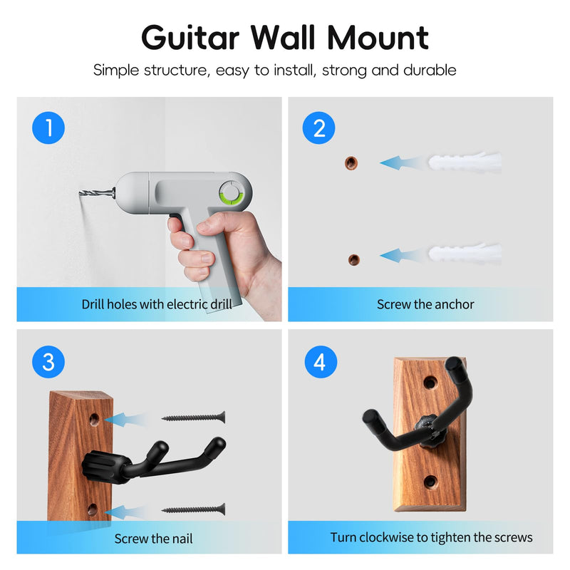 Ukulele Wall Mount,Ukulele Hanger Ukelele Stand Wall Hook for Mandolin Ukele Soprano Tenor and Baritone